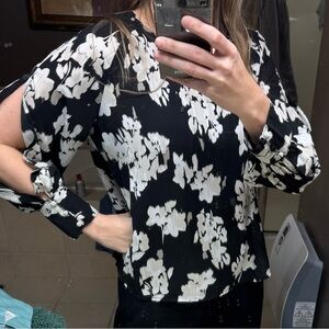 Maurices black white tan top